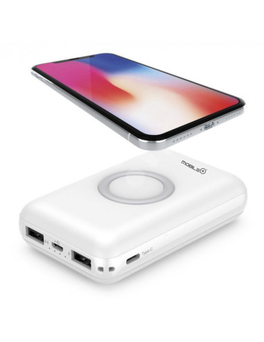 Powerbank inalambrica thulos mobile xs10000 10000mah usb - wireless blanco