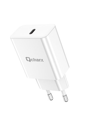 Cargador qcharx chronos 3a 20w  puerto tipo c blanco