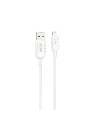 Cable qcharx athens usb a lightning 3a - 1 m - pvc blanco