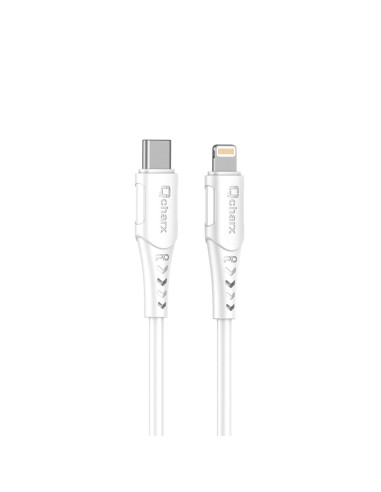 Cable qcharx sofia tipo c  a lightning 3a 20w - 1 m - pvc blanco