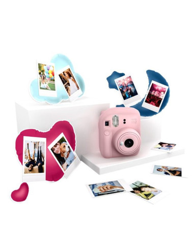 Kit camara fujifilm mini instax 12 color rosa pastel + papel 10 fotos + 3 portara retratos