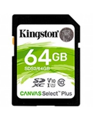 Memoria sdxc 64gb kingston canvas select plus uhs - i u3 - cl10 - r: 100mb - s  w:85mb - s