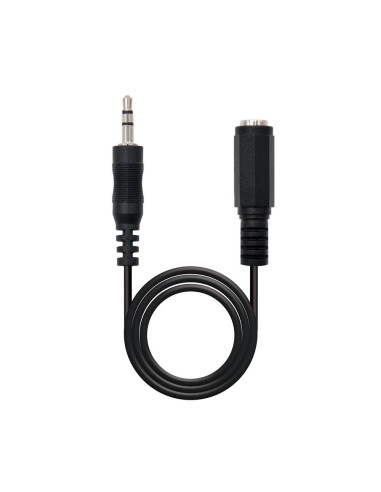 Cable audio jack - 3.5m a jack - 3.5h nanocable 5m -  macho - hembra -  negro