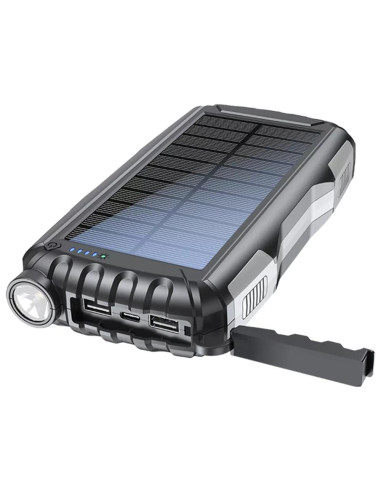 Bateria externa portatil powerbank solar denver pso - 20009 20000mah usb tipo a - usb tipo c