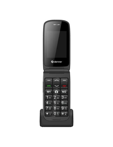 Telefono movil denver 2.4pulgadas - sms - quand band - camara - boton sos - para mayores