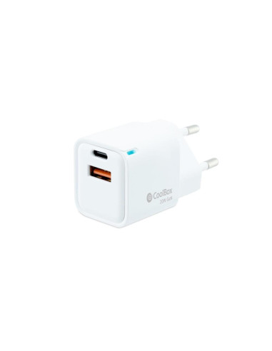 Cargador usb de pared coolbox 20w usb tipo a - usb tipo c