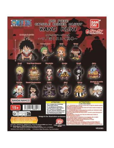 Surtido bandai gashapon one piece rubber mascot wanokuni 40 unidades