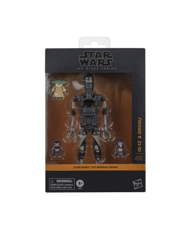 Figura hasbro star wars: the mandalorian the black series ig - 12 & grogu