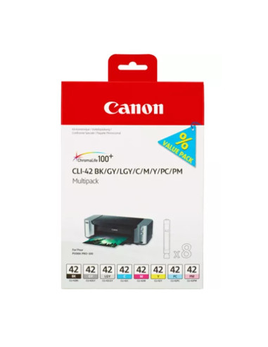 Multipack canon cli - 42bk - c - m - y - pm - pc - gy - lgy pack 8