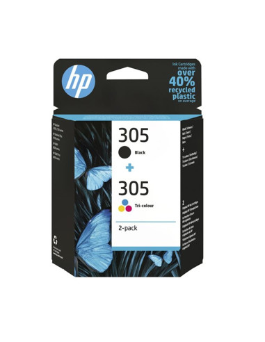 Pack 2 cartucho tinta hp 305 negro y color 1255 23xx 27xx 41xx deskjet plus 41xx envy 60xx 6420 envy pro 64xx