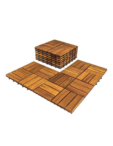 3nod -  pack de 10 baldosas de madera de acacia dorado ( 12 láminas )