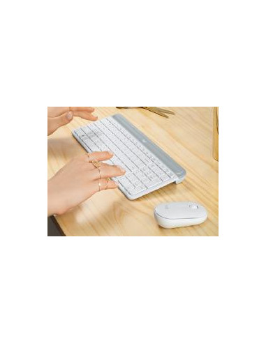 Teclado + mouse logitech mk470 wireless inalambrico blanco