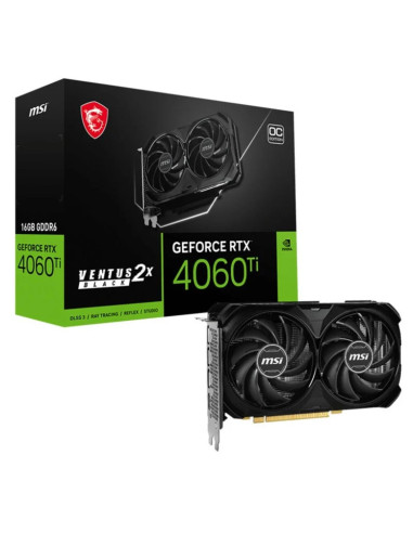 Tarjeta grafica msi rtx 4060 ventus 2x black 16gb oc - 3 x dp - 1 x hdmi - pci express