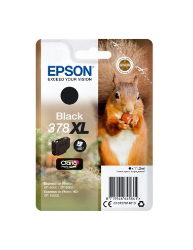 Cartucho tinta epson c13t37914010 singlepack negro 378xl claria photo hd ink ardilla