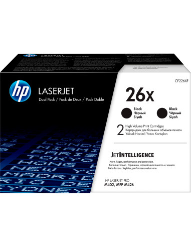 Pack 2 toner hp cf226xd 26x alta capacidad