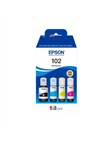 Multipack botellas tinta epson ecotank 102 negro cian magenta amarillo