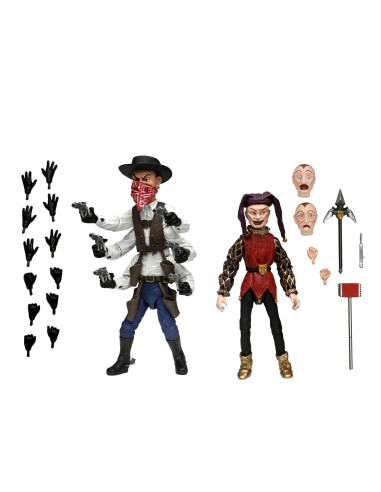 Pack 2 figuras neca puppet master ultimate six shooter & jester