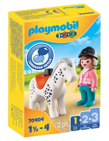 Playmobil 1.2.3 jinete con caballo