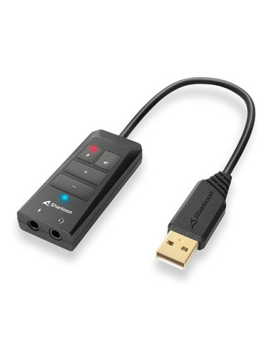 Tarjeta de sonido sharkoon sb2 usb 2x3.5mm trrs jack