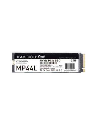 Disco duro m2 ssd 2tb pcie4 teamgroup mp44l 2280 - con disipador - l: 4800mb - s e:4400mb - s