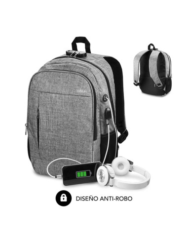 Mochila subblim urban lock para portatil 16pulgadas gris