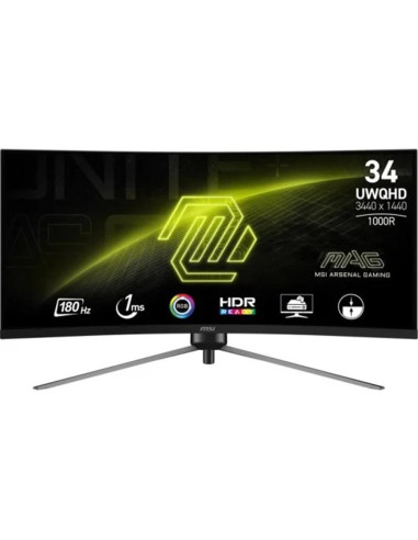 Monitor curvo gaming msi mag345cqr 34pulgadas uwdqhd 180hz