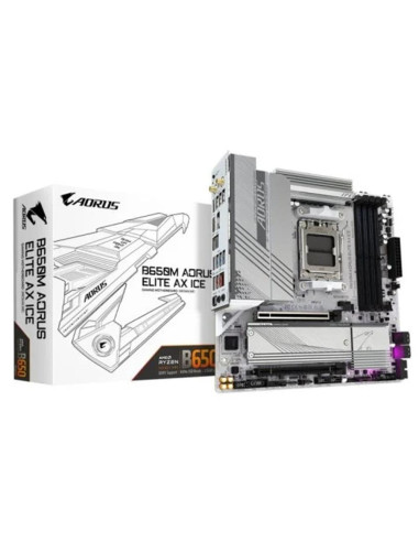 Placa base gigabyte b650m a elite ax ice am5 atx 4xddr5