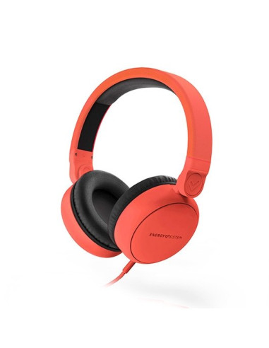 Auriculares micro energy sistem style 1 talk rojo circumaural - rotacion 180 - audio in - cable desmontable