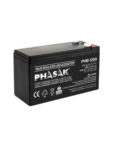 Bateria phasak phb 1209 compatible para sais 9ah 12v acido - plomo