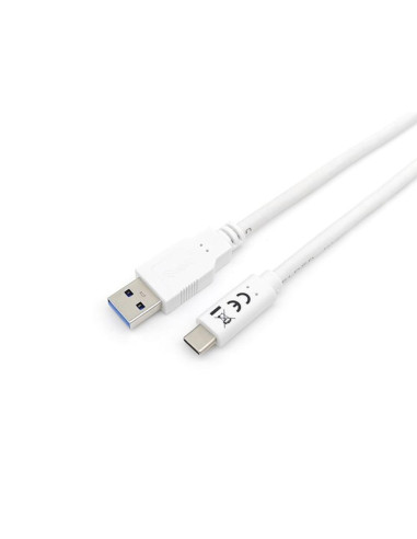 Cable usb tipo c a usb 3.2 equip macho - macho 1m blanco