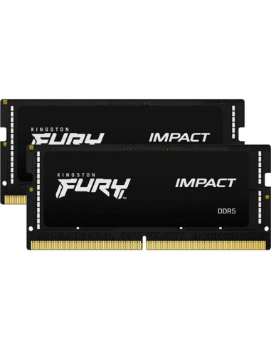 Memoria ram ddr5 32gb 2x16gb kingston - sodimm - 6400 mhz - pc5 - 51200 - fury impact - cl38 - 1.35v