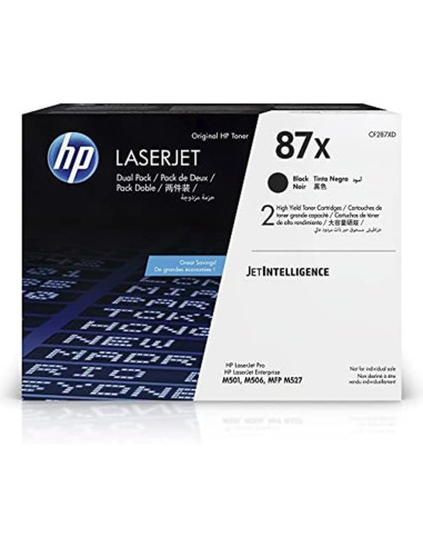 Toner hp laserjet enterprise 87x negro pack 2 unidades