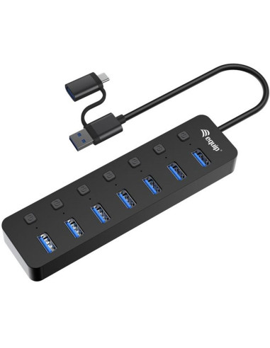 Hub equip usb tipo a + adaptador usb tipo c 7 en 1