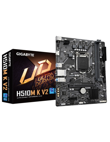 Placa base gigabyte h510m k v2  intel 1200 matx 2ddr4 pcie 3.0 2sata