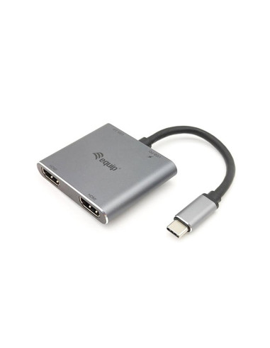 Adaptador usb tipo c a 2x hdmi 4k equip macho - hembra