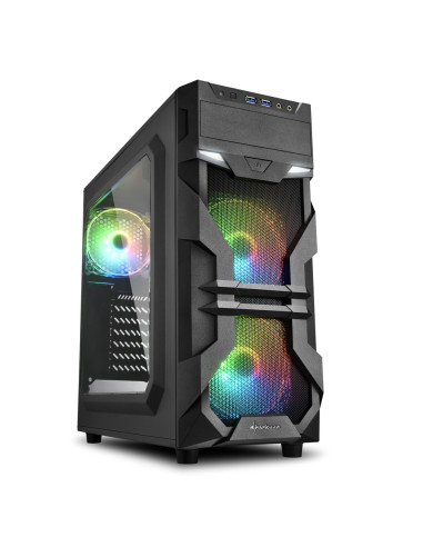 Caja sharkoon vg7 - w atx 2 x usb 3.0 sin fuente rgb