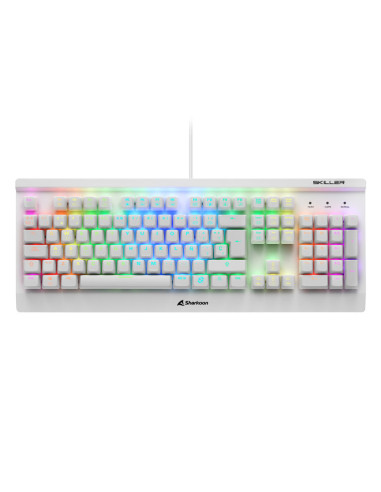 Teclado gaming sharkoon sgk3 mecanico rgb usb red switch blanco