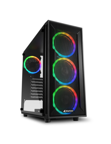 Caja ordenador gaming sharkoon tg4m atx 2 x usb 3.0 rgb sin fuente