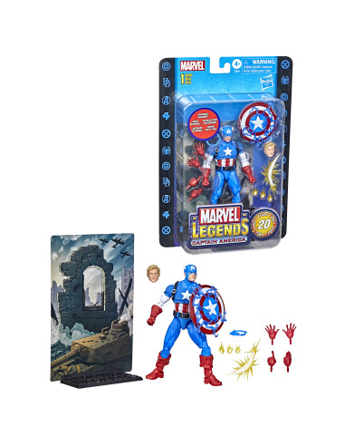 Figura hasbro capitan america 15 cm 20 aniversario serie 1 marvel legends f34395l0