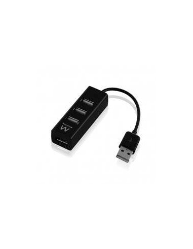 Hub usb ewent 4 puertos - usb 2.0 -  negro