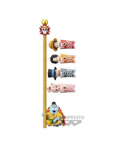 Figura banpresto one piece world collectable figure - carp streamer -  6cm 1 unidad aleatoria