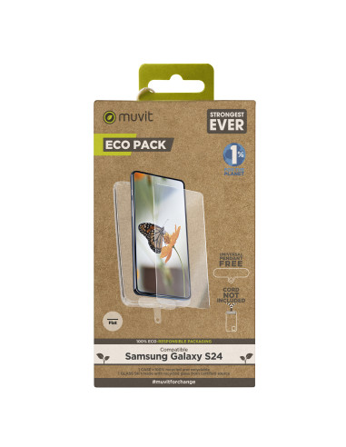 Funda muvit para samsung galaxy s24 + protector de pantalla vidrio templado plano