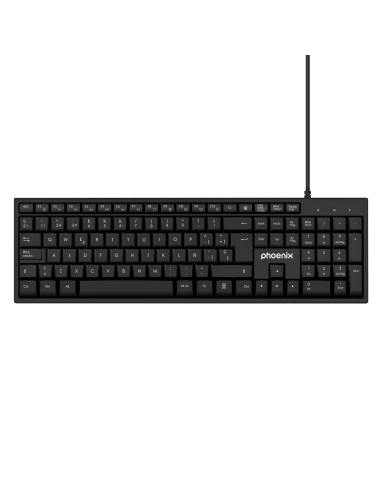 Phoenix k100 teclado multimedia usb negro qwerty oficina