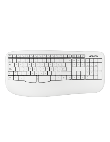 Phoenix k201 teclado ergonómico inalámbrico 2.4ghz blanco
