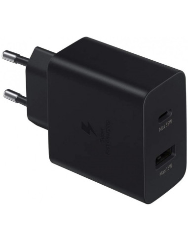 Cargador samsung duo usb tipo a + usb tipo c negro 35w