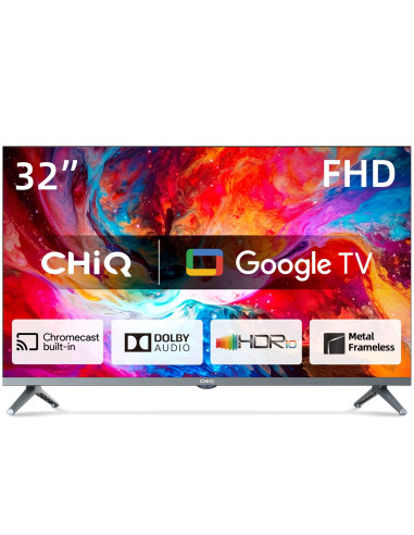 Tv chiq 32pulgadas led l32m8tg fhd  google tv tv hdmi usb metal