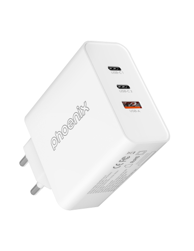 Cargador tipo c 65w phoenix universal para portatil tablet o smartphone carga rapida