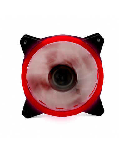 Ventilador gaming doble anillo 12 cm rojo