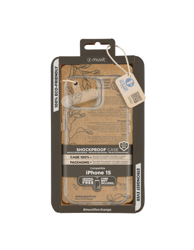 Funda muvit shockproof 2m para apple iphone 15 transparente